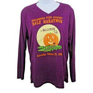 Healdsburg 2016 Half Marathon T-Shirt Ladies M Halloween 5k Pumpkin Wine